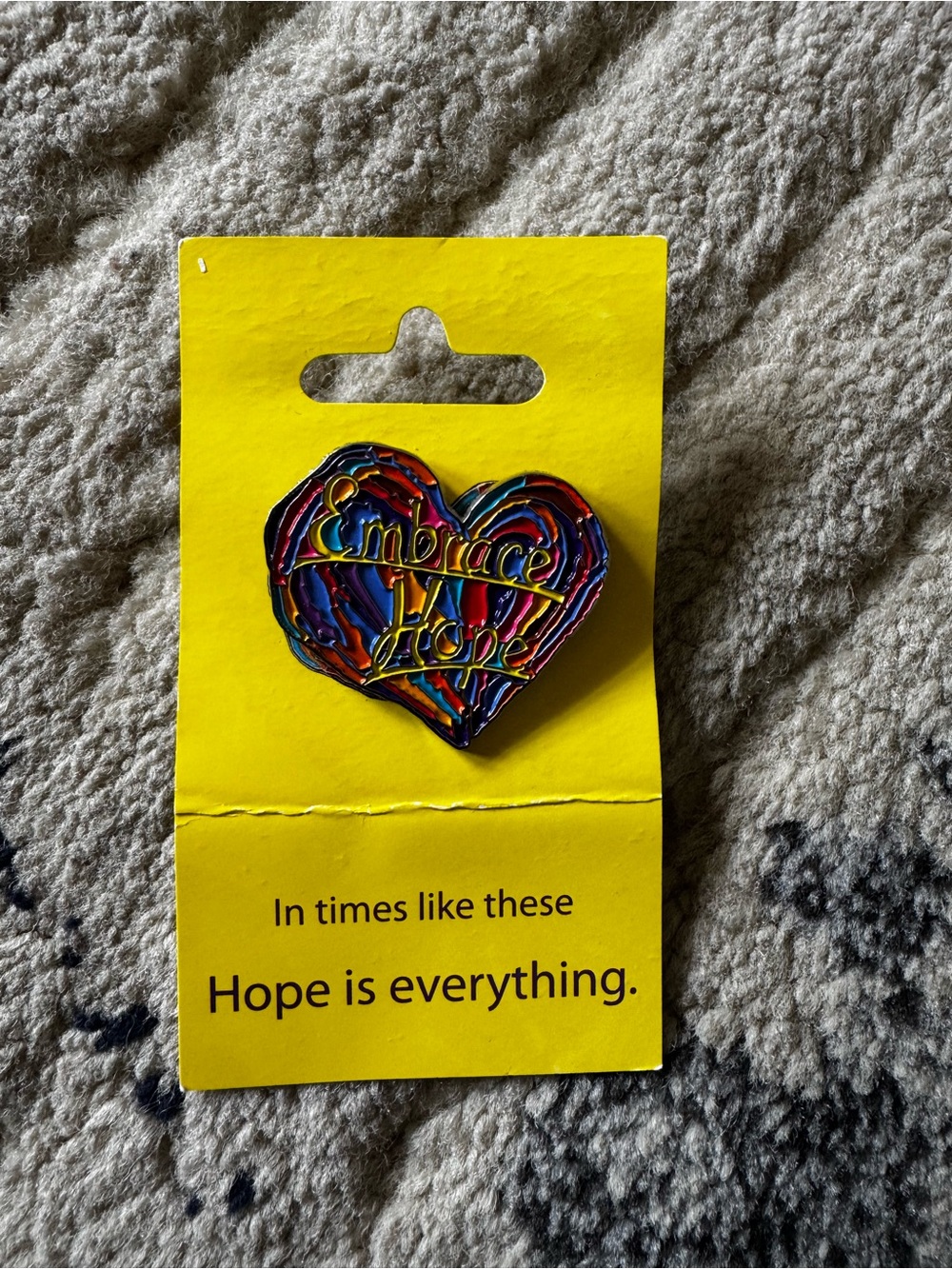 Embrace Hope Multicolor Heart Enamel Pin